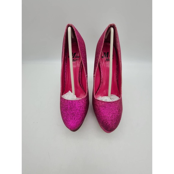 Miss Me Vibe-2 Women's 7.5 Fuchsia Glitter Platform Stiletto Heeled Shoes w/Box - Picture 5 of 10